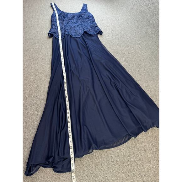 NWT Alex Evenings Formal Dress and Jacket Set Gown Lace Navy Size 6 Petite - Picture 10 of 14